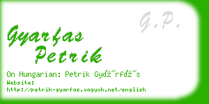 gyarfas petrik business card